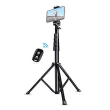 Load image into Gallery viewer, Selfie Stick Tripod, UBeesize 51" Extendable Tripod Stand with Bluetooth Remote for iPhone &amp; Android Phone, Heavy Duty Aluminum, Lightweight
