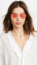 Load image into Gallery viewer, Ray-Ban Women's RB3025 Classic Aviator Mirrored Matte Sunglasses, Matte Gold/Red Mirror, One Size
