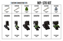 Load image into Gallery viewer, Delphi WeatherPack Connector Kit WP-170: Sealed Weatherproof Automotive Electrical Connectors 14-20 Gauge with 1 pin, 2 pin, and 3 pin OEM Assortment in 178 Piece Project Kit
