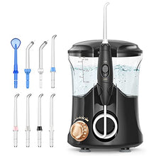 Load image into Gallery viewer, Water Flossers for Teeth , 600ML Dental Water Teeth Cleaner with 8 Jet Tips for Family , 10 Adjustable Pressure , Electric Dental Pick Flosser for Teeth or Braces (Black)
