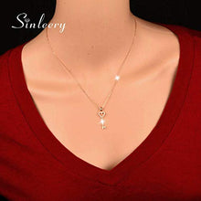 Load image into Gallery viewer, JENNIE SHOP Sweet Micro Pave Crystal Heart Key Necklace&amp;Pendants for Women Brand Jewelry New (Rose Gold)
