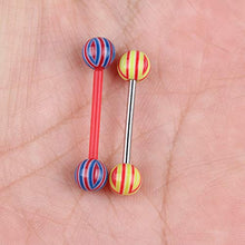 Load image into Gallery viewer, CrazyPiercing Wholesale 14g Tongue Rings Barbells Assorted Colors 110 PCS Acrylic Ball
