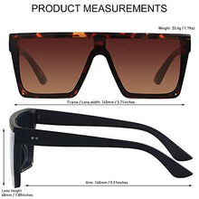 Load image into Gallery viewer, Square Oversized Sunglasses for Women Men Big Flat Top 2 pack Fashion Shield Large UV Protection Rimless Shades Black Tortoise Sun glasses
