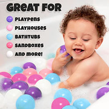 Load image into Gallery viewer, Click N' Play Ball Pit Balls for Kids, Plastic Refill Balls, 200 Pack, Phthalate and BPA Free, Includes a Reusable Storage Bag with Zipper, Pastel, Gift for Toddlers and Kids

