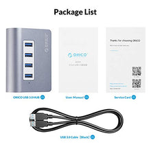 Load image into Gallery viewer, ORICO 4 Port USB 3.0 Unibody Aluminum Portable Data Hub with 3.3ft Extension Cable for MacBook Pro/Mini, iMac, XPS, Surface Pro, Notebook PC, USB Flash Drives, Mobile HDD - Space Gray
