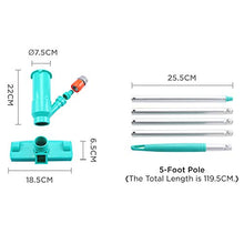 Load image into Gallery viewer, POOLWHALE Portable Pool Vacuum Jet Underwater Cleaner W/Brush,Bag,4 Section Pole of 48"(No Garden Hose Included),for Above Ground Pool,Spas,Ponds &amp; Fountains
