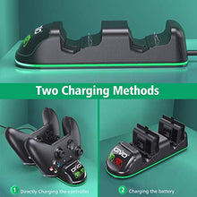Load image into Gallery viewer, OIVO Xbox One Controller Charger, Dual Charging Station with Updated LED Strap, Remote Charger Dock for Xbox One/S/X/Elite Controller - 2 Rechargeable Battery Packs Included
