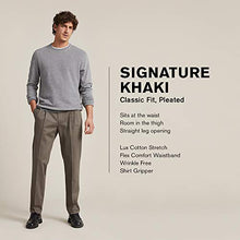 Load image into Gallery viewer, DOCKERS Men's Classic Fit Signature Khaki Lux Cotton Stretch Pants-Pleated (Regular and Big &amp; Tall), timber wolf, 38W x 32L
