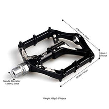 Load image into Gallery viewer, LYCAON Bike Bicycle Pedals, Light Aluminum Alloy Casting Body, 2DU Sealed Bearing Pedal for 9/16 MTB BMX Road Mountain Bike Cycle (Black, Aluminum-Color)

