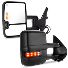 Load image into Gallery viewer, ITOPUP Towing Mirrors Fit for 2008-2013 for Chevy Silverado for GMC Sierra All Models Tow Mirrors with Power Heated Turn Signal Light Width Light 1 Pair of Mirrors Left Side and Right Side Black
