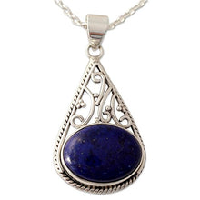 Load image into Gallery viewer, NOVICA Lapis Lazuli .925 Sterling Silver Pendant Necklace, 17.75" 'Royal Grandeur'
