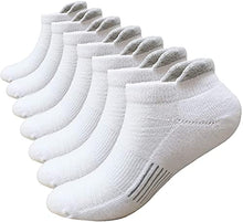 Load image into Gallery viewer, Men's Ankle Low Cut Athletic Performance Comfort No Show Running Cushion Socks Tab L and XXL (White,L/XL)
