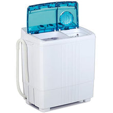 Load image into Gallery viewer, KUPPET Compact Twin Tub Portable Mini Washing Machine 21lbs Capacity, Washer(14.4lbs)&amp;Spiner(6.6lbs)/Built-in Drain Pump/Semi-Automatic
