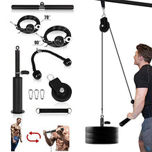 Load image into Gallery viewer, Mikolo Fitness LAT and Lift Pulley System, Dual Cable Machine(70'' and 90'') with Upgraded Loading Pin for Triceps Pull Down, Biceps Curl, Back, Forearm, Shoulder-Home Gym Equipment(Patent)
