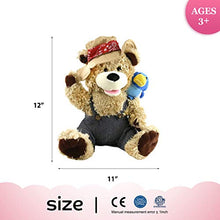 Load image into Gallery viewer, Houwsbaby Singing Teddy Bear Cowboy Stuffed Animal Gift for Kids Boys Girls Electronic Interactive Toy with Plush Pal Friend Blue Bird on His Shoulder Easter Valentine's Day Christmas Birthday, 12''
