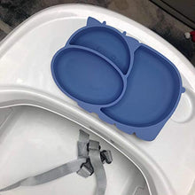 Load image into Gallery viewer, Baby Silicone Suction Plate,Toddler Divided Dish,Kids Silicone Placemat Fits Most Highchair Trays, Microwave Dishwasher Safe (Blue)
