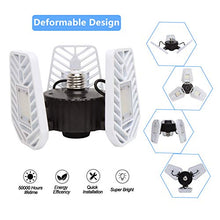 Load image into Gallery viewer, HUNHUN LED Garage Lights, Deformable LED Garage Ceiling Lights 7000 Lumens, 60W CRI 80 Led Shop Lights for Garage, Adjustable Garage Lights, Led Garage Lighting (5000K Daylight, 1-Pack)
