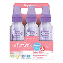 Load image into Gallery viewer, Dr. Brown's Girls' 6 Pack 8 oz. Bottles - 3 (8 oz.) Lavender - 3 (8 oz.) Pink - Natural Flow
