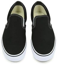 Load image into Gallery viewer, Vans Unisex Slip On Classic Canvas Shoes (6 B(M) US Women / 4.5 D(M) US Men, Black/White)
