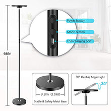 Load image into Gallery viewer, Floor Lamp, HueLiv Super Bright RGBW Smart WiFi LED Floor Lamp for Reading, Dimmable Torchiere, for Living Rooms Bedrooms, for DIY, Compatible with Alexa &amp; Google Home, Black, 25W
