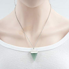 Load image into Gallery viewer, Natural Aventurine Gemstone Pendant Necklace Healing Crystal Reiki Chakra Gem Stones 18 Inch (1pc) Women Girls Men Gifts GGP-A6
