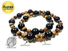 Load image into Gallery viewer, Mens Necklace - Onyx And Tiger Eye Necklace For Men - Mala Neckless - Confidence - Protection - African Jewelry
