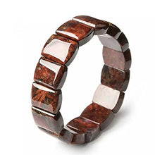 Load image into Gallery viewer, LiZiFang Precious Natural Pietersite Gemstone Bracelets Crystal Rectangle Bead Stretch Bangle Bracelets
