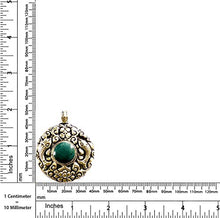 Load image into Gallery viewer, Handmade Tibetan Ethnic Tribal Gypsy Authentic Turquoise Gemstone Pendant for Woman &amp; Men 925 Oxidized Silver Plated Round Fashion Fish Engraving Boho Amulet Pendant Jewelry
