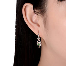 Load image into Gallery viewer, Lanmi 14k White Rose Yellow Gold Natural Emerald Sapphire Tourmaline Ruby Tsavorite Topaz Drop Dangle Earrings for Women Girls Valentine's Day Gift
