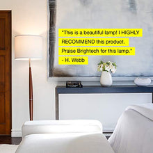 Load image into Gallery viewer, Brightech Lucas - Mid Century Modern Floor Lamp For Bedroom Reading - Brighten Living Room Corners with A Free Standing Light - Tall Office Lighting With Drum Shade &amp; Handsome Wood Finish

