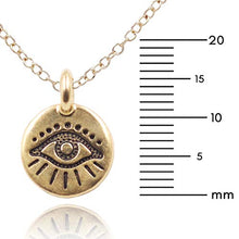 Load image into Gallery viewer, MAEMAE Evil Eye 14k Gold Filled Spiritual Necklace | Evil Eye Pendant | 10mm Gold Plated Charm | 16”+2" Extension
