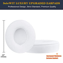 Load image into Gallery viewer, SoloWIT Earpads Cushions Replacement for Beats Solo 2 &amp; Solo 3 Wireless On-Ear Headphones, Ear Pads with Soft Protein Leather, Added Thickness - White
