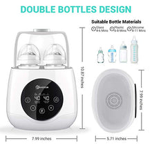 Load image into Gallery viewer, Baby Bottle Warmer Steam Sterilizer, EIVOTOR 6 in 1 Double Bottle Baby Bottle Warmer, LED Display &amp; Baby Food Rapid Heater Warm Milk Formula Heat Food Defrost, BPA Free
