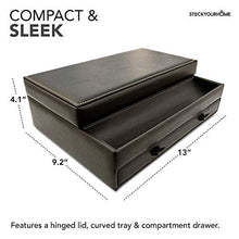 Load image into Gallery viewer, Stock Your Home Watch Box with Valet Drawer for Dresser - Mens Jewelry Box with Multiple Compartments - Jewelry Case Display Organizer for Mens Jewelry Watches, Men's Storage Boxes Holder
