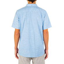 Load image into Gallery viewer, Hurley Men's One and Only Textured Short Sleeve Button Up, blue ox, XL
