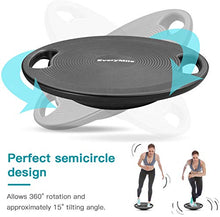Load image into Gallery viewer, EveryMile Wobble Balance Board, Exercise Balance Stability Trainer Portable Balance Board with Handle for Workout Core Trainer Physical Therapy &amp; Gym 15.7" Diameter No-Skid Surface
