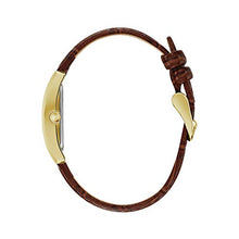 Load image into Gallery viewer, Caravelle Dress Quartz Ladies Watch, Stainless Steel with Brown Leather Strap, Gold-Tone (Model: 44L234)
