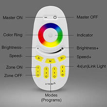 Load image into Gallery viewer, Mi Light Wireless 2.4G RF RGB + White/Warm White Controller Kit, 4 x Controllers and 4-Zone Remote, Wi-Fi Bridge Compatible, 4CH Multicolor RGBW/RGBWW LED Strip Light Controller
