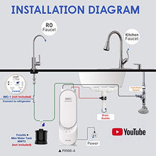 Load image into Gallery viewer, Frizzlife Reverse Osmosis Water Filtration System - Alkaline &amp; Remineralization, Superb Taste, Tankless, 500 GPD Fast Flow RO Filter, 1.5:1 Pure to Drain, Reduces TDS, Brushed Nickel Faucet, PX500-A
