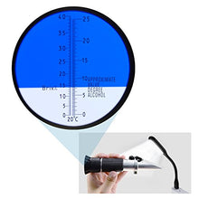 Load image into Gallery viewer, Refractometer for Grape Wine Making Dual-Scale - Automatic Temperature Compensation Alcohol 0-25% &amp; Brix 0-40% Hydrometer Specific Gravity
