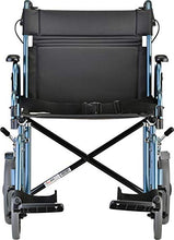 Load image into Gallery viewer, NOVA Bariatric Transport Chair with Locking Hand Brakes, Heavy Duty and Extra Wide Wheelchair with Removable &amp; Flip Up Arms for Easy Transfer, Anti-Tippers Included, 400 lb. Weight Capacity, Blue
