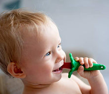 Load image into Gallery viewer, RaZberry Baby Teether &amp; Toothbrush/BerryBumps Soothe and Massage Sore Gums/Perfectly Sized
