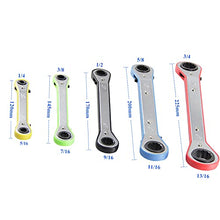 Load image into Gallery viewer, GOSWIFT Offset Ratcheting Wrench Set 5 Pieces Color Reversible Universal Double Ring Spanners Professional Heat Treated Alloy Steel SAE
