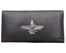 Load image into Gallery viewer, Genuine Leather Farohar Checkbook Cover Farvahar Wallet Iranian Persian Gift Iran
