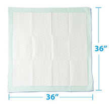 Load image into Gallery viewer, Medline Heavy Absorbency Underpads, 36" x 36" Quilted Fluff and Polymer Disposable Underpad, 50 Per Case, Great Protection as Bed Pads and Pee Pads
