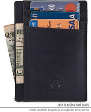 Load image into Gallery viewer, Slim Minimalist Wallet Front Pocket RFID Blocking Real Leather credit card holder for Men &amp; Women (MOSS CRAZY HORSE)
