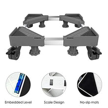 Load image into Gallery viewer, Universal Adjustable Washing Machine Stand Base, Multi-Functional Dolly Roller Base Stand with 4 lifting feet and 4 wheels, Telescopic Adjustable Base for Dryer Washing Machine and Mini Refrigerator
