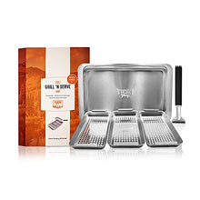 Load image into Gallery viewer, Yukon Glory BBQ 'N Serve Grill Basket Set, Revolutionary Grill to Table Design, Includes 3 Grilling Baskets, Serving Tray and Patented Clip-on Handle Perfect For Grilling Fish, Veggies and Meats
