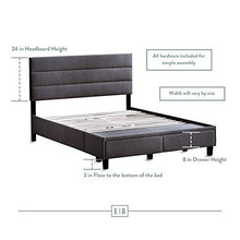 Load image into Gallery viewer, Edenbrook Johnson Upholstered Bed with Built-in Drawers-Modern Channel Tufted Headboard-Easy Assembly-Queen, Charcoal
