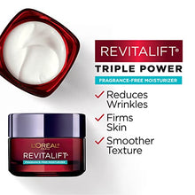 Load image into Gallery viewer, L’Oreal Paris Skincare Revitalift Triple Power Fragrance-Free Face Moisturizer with Pro Retinol, Hyaluronic Acid &amp; Vitamin C, Reduce Wrinkles, Firm and Brighten Skin, 2.55 Oz
